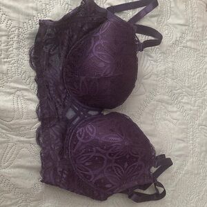 Plunge Lace Bralette in Deep Purple